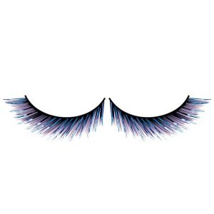 Blue and Black False Eyelashes Metallic