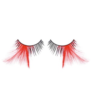 Black with Red Feather False Eyelashes