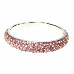 Baby Pink Crystal Bangle - Five Rows