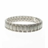 Magnetic Brushed Silver Alloy Square Link Bracelet