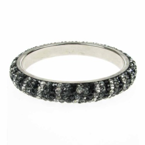 Silver Night Crystal Bangle