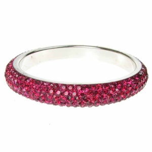 Hot Pink Crystal Bangle - Five Rows