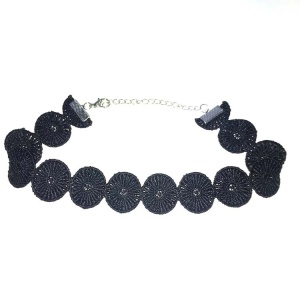 Black Circular Doily Lace Choker