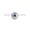 Surgical Steel Threaded Jewelled Ball - Aqua