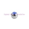 Surgical Steel Threaded Jewelled Ball - Blue