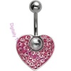 Pink Crystal Heart - Belly Bar