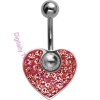 Red Crystal Heart - Belly Bar