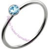 Aqua Jewel - Silver Nose Ring