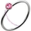 Pink Jewel - Silver Nose Ring
