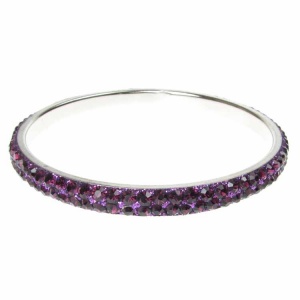 Purple Crystal Bangle - Two Rows