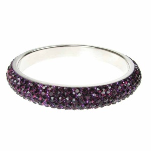 Purple Crystal Bangle - Five Rows