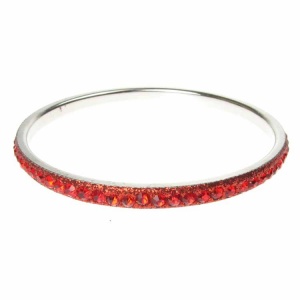 Red Crystal Bangle - Single Row