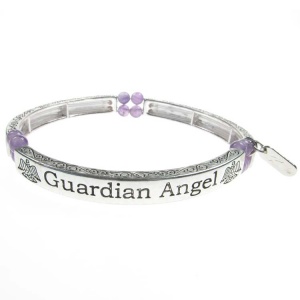 Amethyst Sentiment Bracelet - Guardian Angel