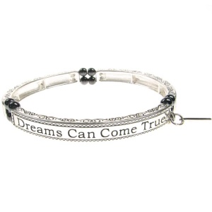 Hematite Sentiment Bracelet - Dreams Can Come True