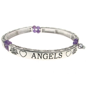 Amethyst Sentiment Bracelet - Angels