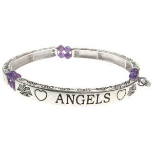 Amethyst Sentiment Bracelet - Angels