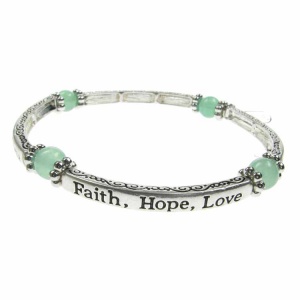 Jade Sentiment Bracelet - Faith - Hope - Love