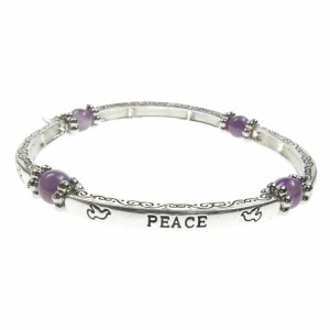 Amethyst Sentiment Bracelet - Peace