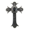 Gothic Cross and Black CZ Pendant
