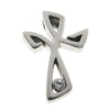 Open Cross with CZ Pendant