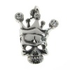 Skull and Crown with 3 CZ Pendant