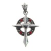 Gothic Cross with Heart and Red CZ