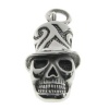 Skull with Top Hat Engraved Pendant