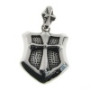 Cross and Shield Steel Pendant