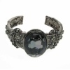 Large Black Crystal and Silver Cuff