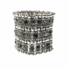 Silver and Black Crystal Stacked Cuff