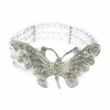 Silver Butterfly and White Crystal Bracelet