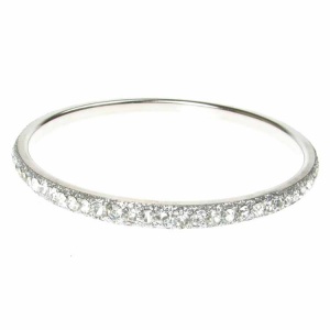 Silver Crystal Bangle - Single Row