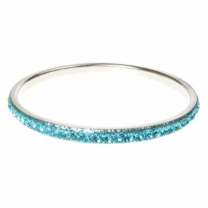 Turquoise Crystal Bangle - Single Row