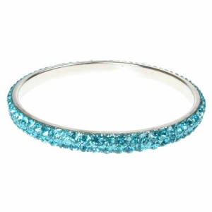 Turquoise Crystal Bangle - Two Rows